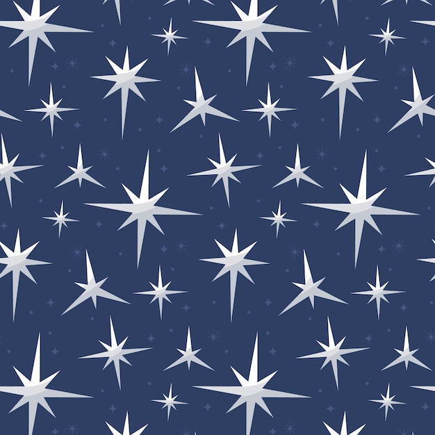 Free vector flat design silver stars pattern