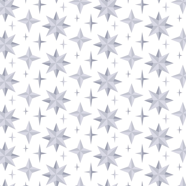 Flat design silver stars pattern