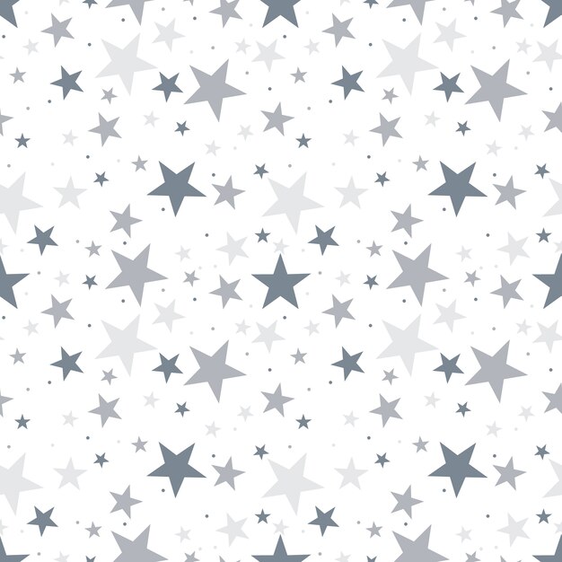 Flat design silver stars pattern