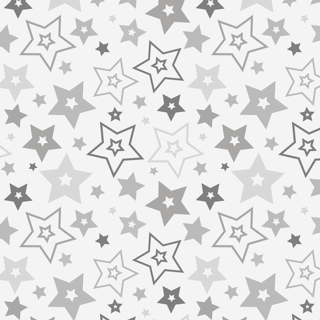 無料ベクター フラットなデザインの銀の星のパターン