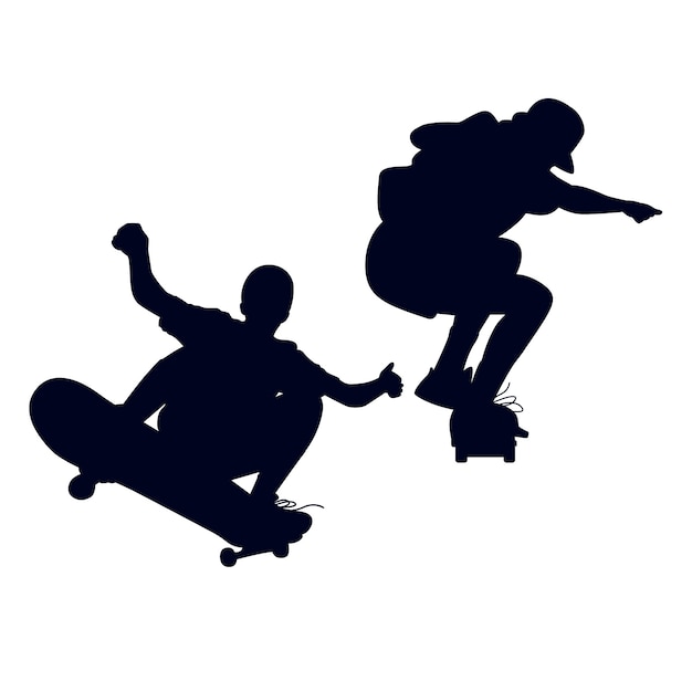 Flat design skateboard silhouette illustration