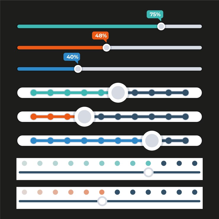 Free Vector flat design sliders collection