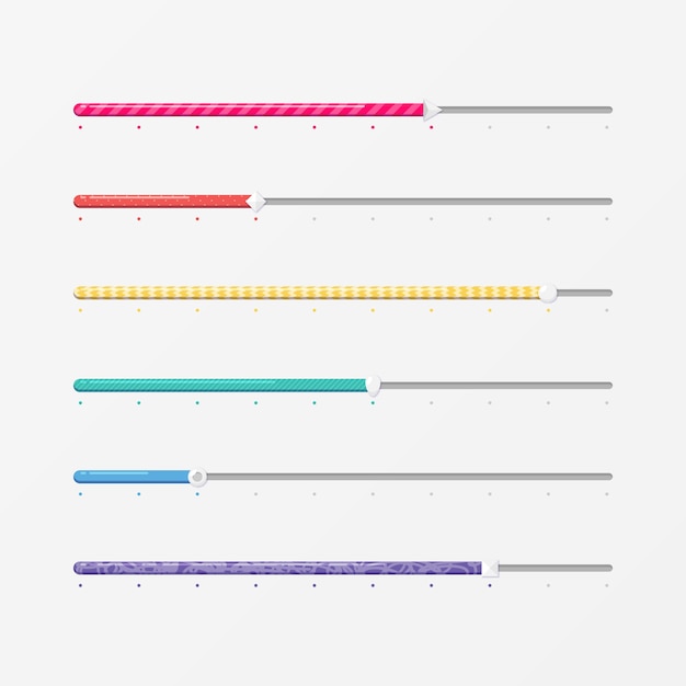 Бесплатное векторное изображение Коллекция ползунков в плоском дизайне