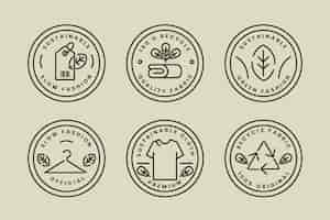 Free vector flat design slow fashion badge collection