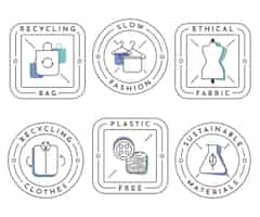 Free vector flat design slow fashion badge collection