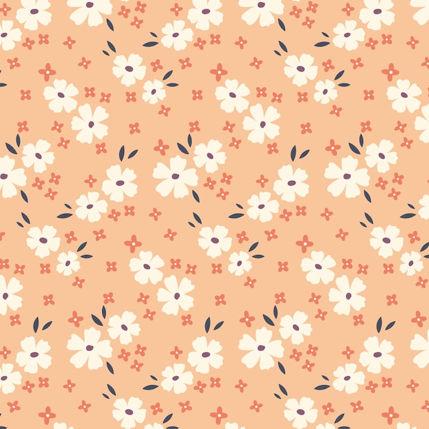 Free vector flat design small flowers pattern design