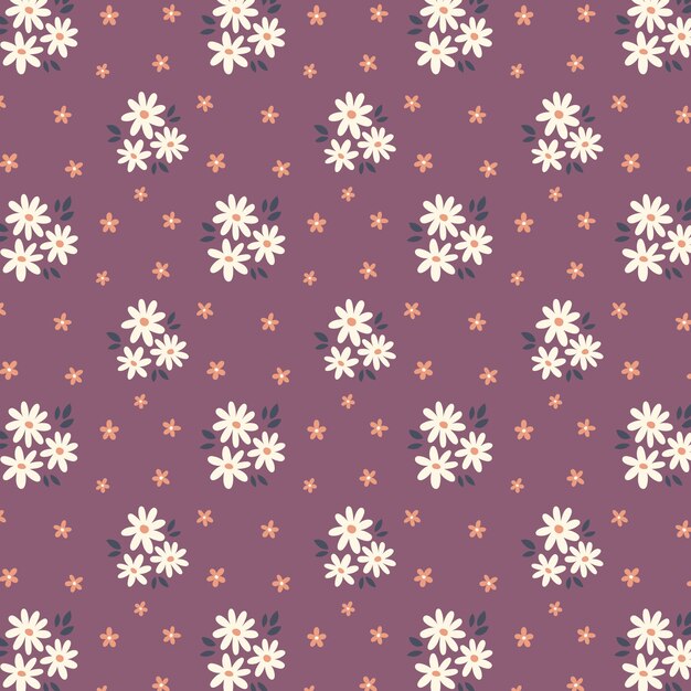 Flat design small flowers pattern design