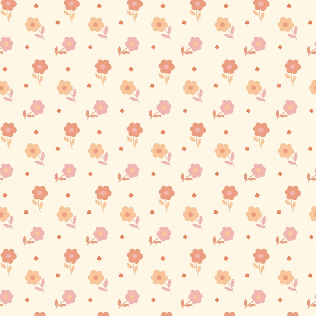 Flat design small flowers pattern design