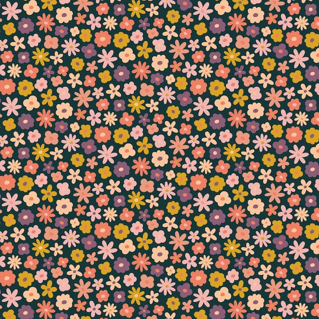 Бесплатное векторное изображение Плоский дизайн маленькие цветы шаблон дизайна