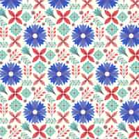 Free vector flat design small flowers pattern design