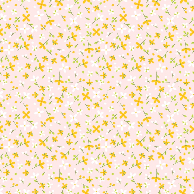 Flat design small flowers pattern