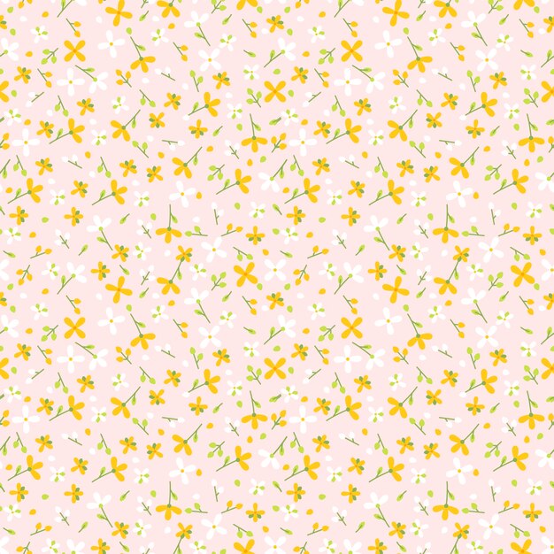 Flat design small flowers pattern