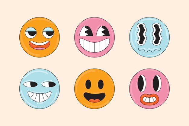 Flat design smiley emoji illustration