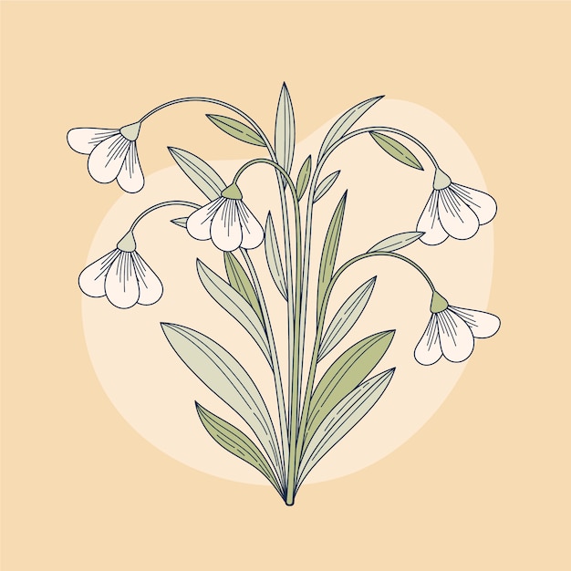 Free vector flat design snowdrop illustration