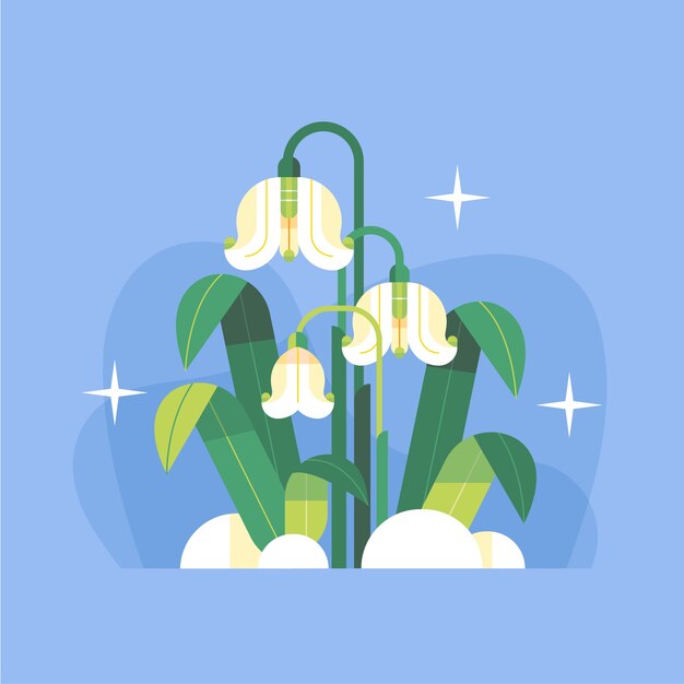 Flat design snowdrop illustration