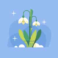 Free vector flat design snowdrop illustration