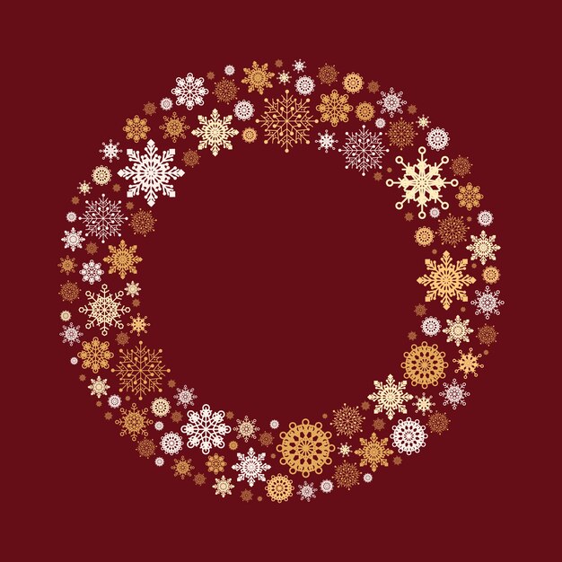 Flat design snowflake border