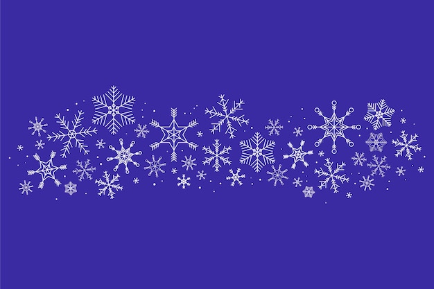 Flat design snowflake border