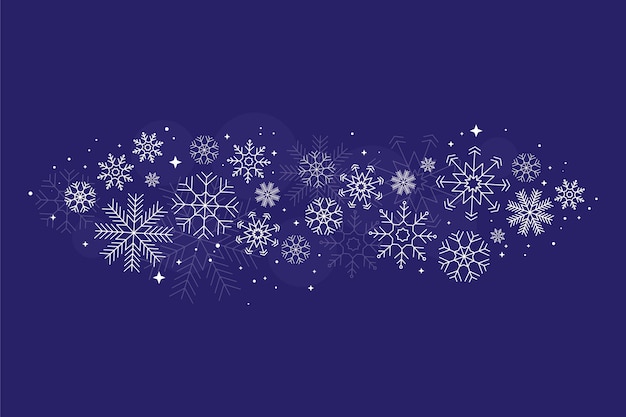 Free vector flat design snowflake border