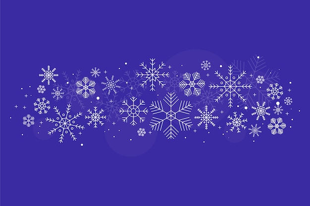 Free vector flat design snowflake border