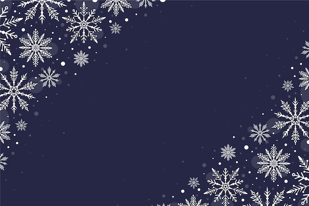 Flat design snowflake border