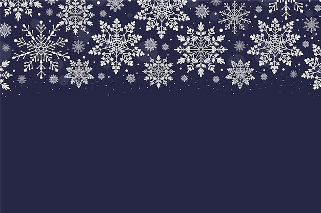 Flat design snowflake border