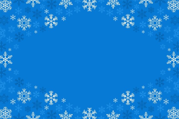 Flat design snowflake frame