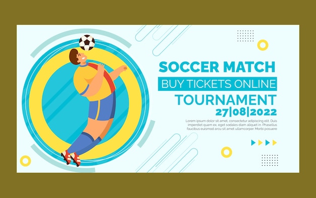 Flat design soccer match facebook template