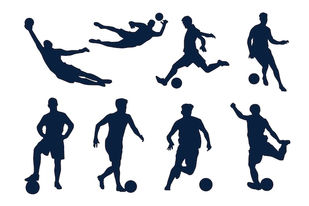 Free vector flat design soccer player silhouette illustration