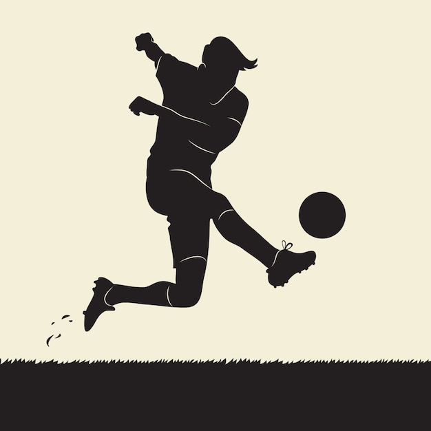 Flat design soccer player silhouette