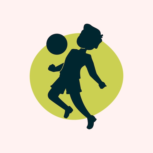 Flat design soccer player silhouette