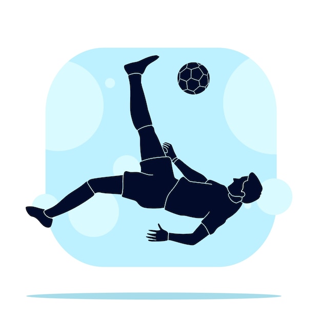 Free vector flat design soccer player silhouette