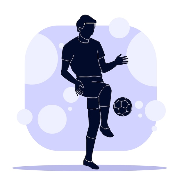 Flat design soccer player silhouette