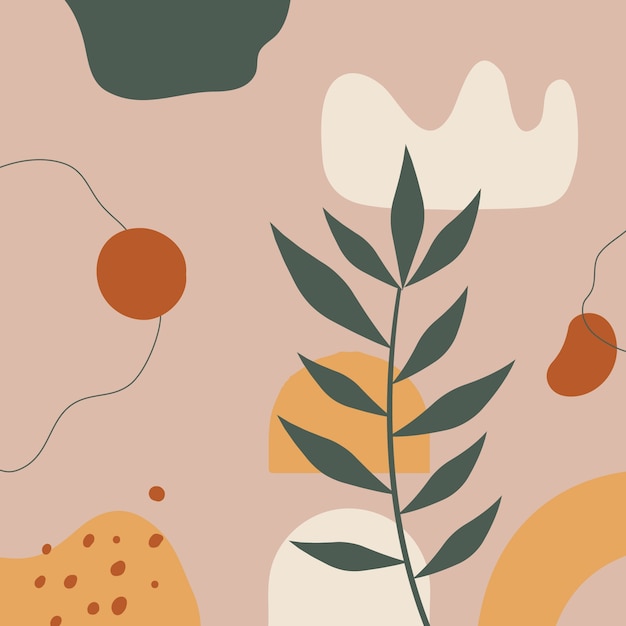 Flat design soft earth tones illustration