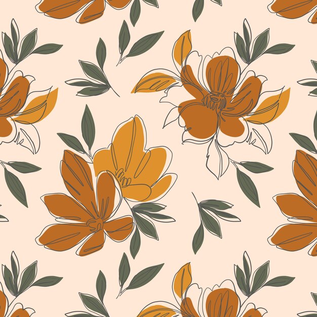 Flat design soft earth tones pattern