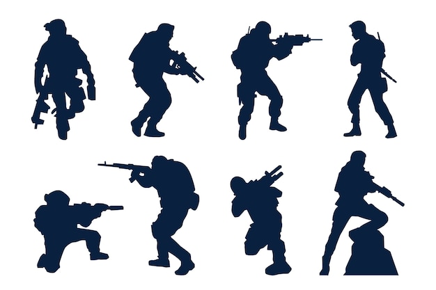 Free vector flat design soldier silhouette