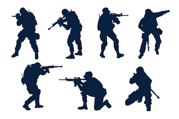 Free vector flat design soldier silhouette