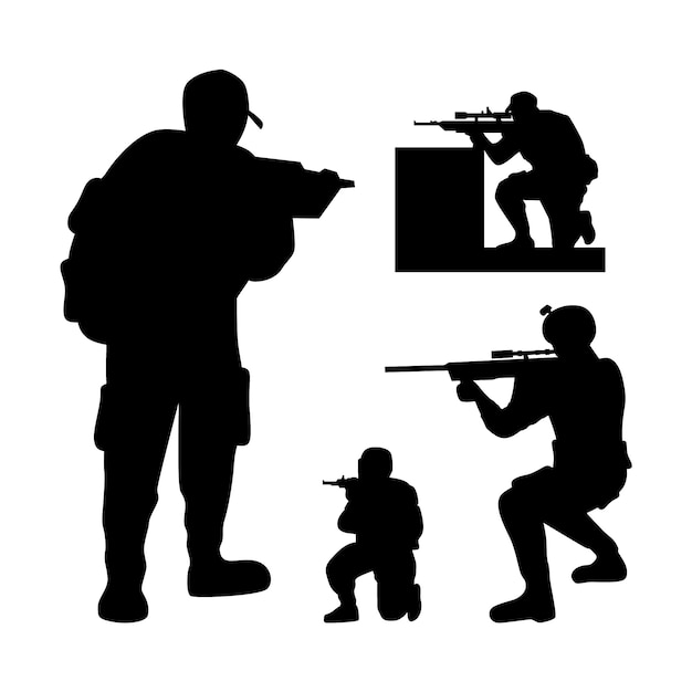 Free vector flat design soldier silhouette