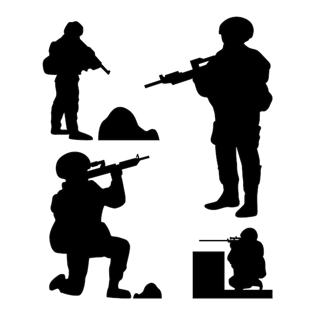 Free vector flat design soldier silhouette