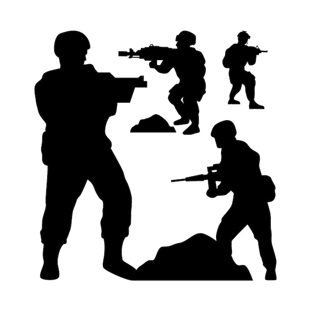 Free vector flat design soldier silhouette