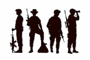 Free vector flat design soldier silhouette