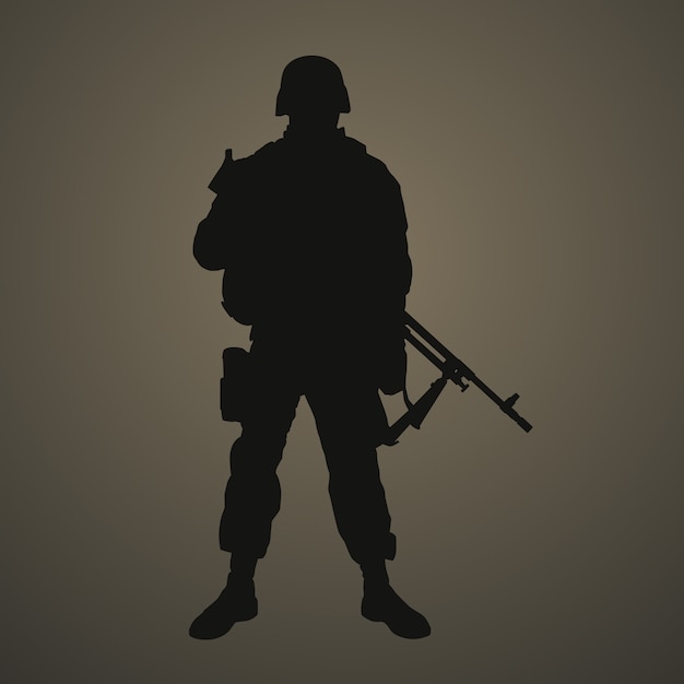 Flat design soldier silhouette