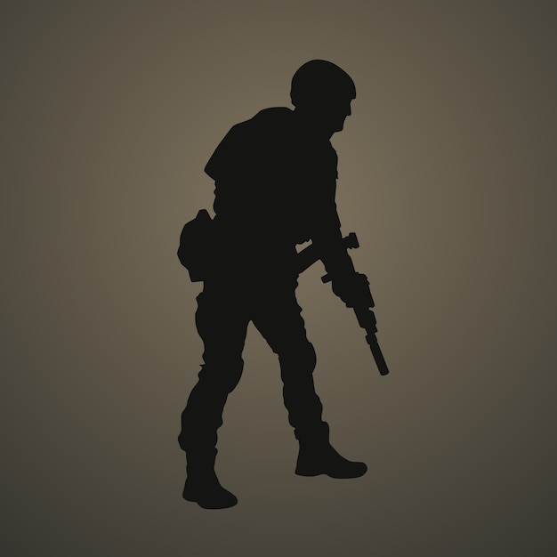 Free Vector flat design soldier silhouette