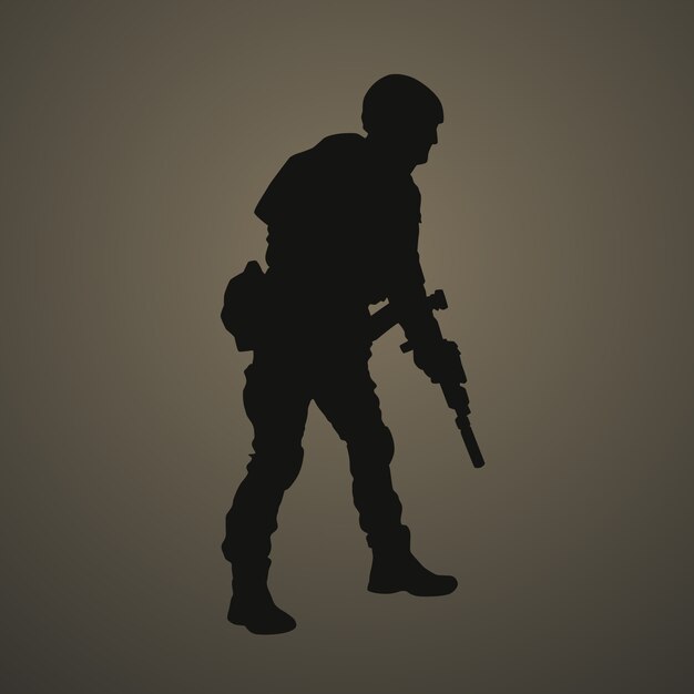 flat design soldier silhouette