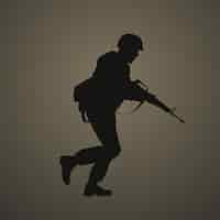 Free vector flat design soldier silhouette