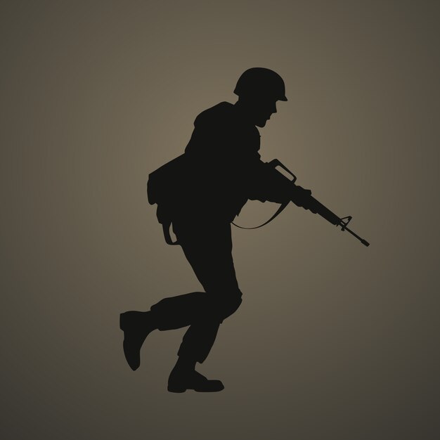 flat design soldier silhouette