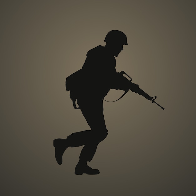 Flat design soldier silhouette