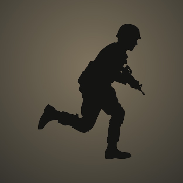 Flat design soldier silhouette