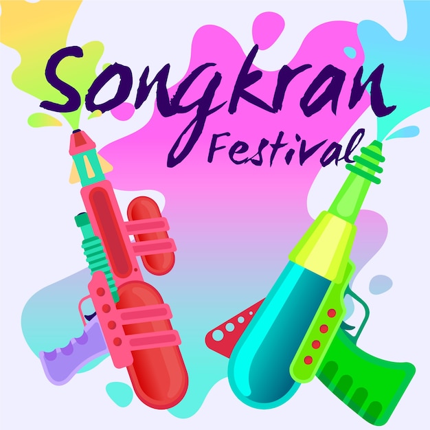 Concetto di design piatto songkran