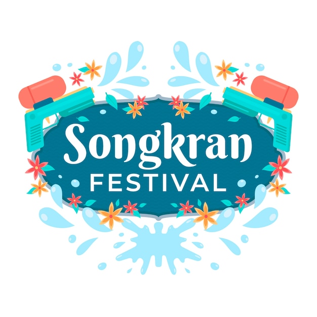 Free vector flat design songkran festival